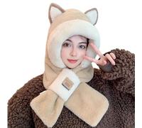 Écharpe à capuche chaude d'hiver, écharpe de chapeau en peluche,Écharpe de chapeau douce et confortable en peluche coupe-vent pour femmes - Écharpe à capuche coupe-vent pour cyclisme, voyage, marche,