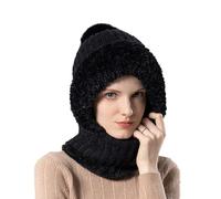 Écharpe à capuche, coupe-vent avec cordon de serrage, masque de cou pour l'hiver, pour voyage, déplacement, patinage, randonnée, ski, skateboard, Noël, anniversaire, Saint-Valentin, Noir