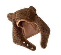 éCharpe à Capuche Ensemble bonnets, chapeaux et écharpes polaires d'hiver avec capuche, protection cache-cou for l'automne(Coffee)