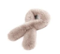 Écharpe à col en fourrure pour femmes, écharpe croisée en fourrure de renard imitation hiver écharpe à col en fourrure chaude écharpe en peluche épaisse pour manteau de chandail de match pardessus