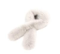 Écharpe à col en fourrure pour femmes, écharpe croisée en fourrure de renard imitation hiver écharpe à col en fourrure chaude écharpe en peluche épaisse pour manteau de chandail de match pardessus