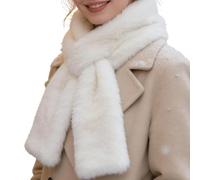 Écharpe à col pour femme | Cache-cou avec poche zippée | Écharpe de cou | Pour les trajets quotidiens des femmes - Plage Printemps - Automne Hiver, blanc, Refer to description