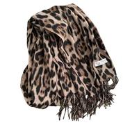 Écharpe à franges pour femme, motif léopards, écharpe d'hiver douce et chaude, accessoire de mode de luxe, châle d'hiver chaud à franges, kaki, Taille unique