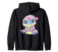 Écharpe à Motif Grenouille Bleue Mignonne Portrait Graphique Rose Sweat à Capuche