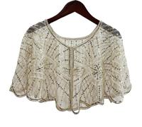 Écharpe à paillettes | Écharpe vintage en dentelle pour femme avec perles - Couvre-écharpe enveloppante, robe de soirée pour photographie, costume, cosplay, voyage, bal de fin d'année, mascarade