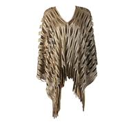 Écharpe à pompons ondulée creuse bicolore grande taille étroite irrégulière pour homme, or, S