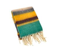 Écharpe à rayures colorées pour enfants avec pompons Foulard doux et confortable Accessoire chaud d'hiver pour enfants de 3 à 12 ans