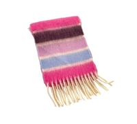 Écharpe à rayures colorées pour enfants avec pompons Foulard doux et confortable Accessoire chaud d'hiver pour enfants de 3 à 12 ans