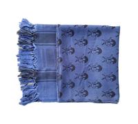 Écharpe arabe multi-usage pour la tête Hiphop Turban carré pour homme et femme Accessoires photo Keffiyeh, Crâne Bleu, taille unique