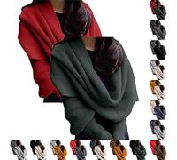 Écharpe avec manches pour femmes UK, tricot lâche d'hiver, pulls hauts, châles multifonctionnels, automne, manches longues épaisses, douillettes, capes en crochet épaisses, écharpes de mariage, taille