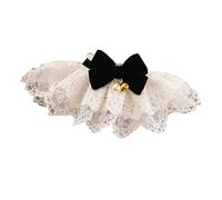 Écharpe Babero pour Animaux de Compagnie, Beau et Respirant Cuello de Bavoirs en Dentelle avec Cloche pour la Décoration du Chat Chien (M)