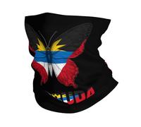 Écharpe Barbuda Le Peuple De Barbuda Papillons Drapeau Couvre-Chef Multifonction Balaclava Antidérapant Cache Cou pour Jogging Randonnée Adulte 25X50Cm