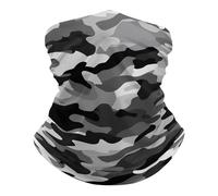 Écharpe Black Grey White Camo Couvre-Chef Multifonction Balaclava Anti-UV Cache Cou pour Cyclisme Randonnée Jogging 25X50CM