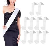 Écharpe blanche, écharpe à célébrer, | Ceinture de cérémonie | Grande épaule épaule en satin vide pour balle promotionnelle, retour à la maison, concours de beauté, retraite longue ou Miss