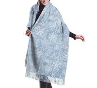 Écharpe blanche flocons de neige tendance élégante pour femme écharpe à franges châle chaud fête, Flocons de neige de Noël., taille unique