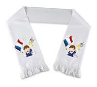 Écharpe blanche personnalisable avec photo, logo ou texte - Impression unique sur extrémités - Idéale clubs, événements, supporters