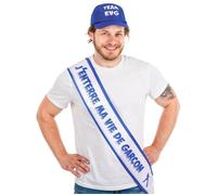 Echarpe Bleue J'enterre Ma Vie De Garçon Blanc