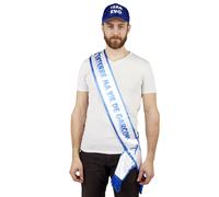 Echarpe Bleue J'enterre Ma Vie De Garçon Blanc