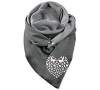 Écharpe bohème à imprimé rétro pour Femmes, écharpe Triangulaire châle, écharpe Courte et Chaude pour l'hiver Or Nacre