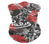 Écharpe Bonjour Paris Eiffel Tower Red Lips Cache Cou Respirant Balaclava Anti-UV Couvre-Chef pour Cyclisme Randonnée Jogging 25X50CM