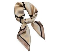 Écharpe carrée 100 % pure soie de mûrier pour cheveux - 68,6 x 68,6 cm - Foulard en soie pour femme, Mode à carreaux, Small