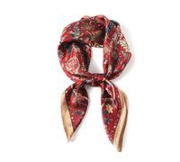 Écharpe carrée 100 % pure soie de mûrier pour cheveux - 68 x 68 cm - Foulard en soie pour femme, Rouge pirate, Small