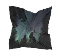 Écharpe carrée en satin Aurora pour femme, 60 cm, effet soie, idéale pour les cheveux et le cou. Bandana doux et léger à la mode.