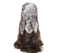 Écharpe Carrée Polyvalente pour Femmes avec Impression Artistique de Noix de Cajou et Fonctions Multiples
