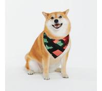 Écharpe carrée rouge et verte pour chien - Écharpe triangulaire adaptée aux chiens de petite, moyenne et grande taille, bandanas noirs