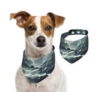Écharpe cascade forêt pour animal domestique, bandanas printemps été en coton doux pour chiot, accessoires réglables pour petite, moyenne et grande fille, garçon, chiot, taille L