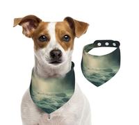 Écharpe cascades et brouillard dans un monde fantastique pour animal domestique, bandanas pour chien, printemps été, écharpe réglable en coton doux, accessoires réglables pour petite, moyenne et