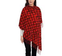 Écharpe châle à pampilles en écailles de dragon rouge, écharpe chaude à franges, enveloppe luxueuse pour dames, pour toutes les saisons 72x197 CM