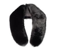 Écharpe châle en fausse fourrure pour femme pour l'hiver, cache-cou, écharpe enveloppante comme col en fourrure véritable, taille XL, noir, Large