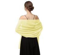 Écharpe châle en mousseline de soie douce pour femme - Jaune - longueur (201 cm) * largeur (48 cm)