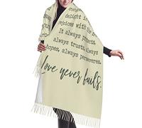 Écharpe, Châle Et Étole À Franges Jaunes, 1 Corinthiens 13 : « L’Amour Est Patient, L’Amour Est Bienveillant ». Étole Châle De Femme Confortable Foulards Classique Glands Foulard