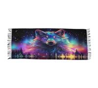 Écharpe Chale Femme Aurore Boréale Loup Écharpe Femme Classique Cachemire Châle Confortable Étole Châle De Femme, Pour Femme, Fête Plage, Homme