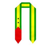 Écharpe/châle/foulard vintage aux couleurs du drapeau de Sao Tomé-et-Principe, promotion 2026, pour hommes et femmes. Écharpe épaisse et résistante, cadeau original pour la cérémonie de remise des di