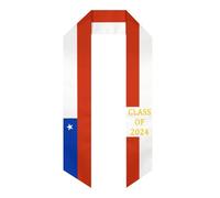 Écharpe, châle ou écharpe de remise de diplôme aux couleurs du Chili, idéale pour les étudiants à l'étranger et les cours internationaux.