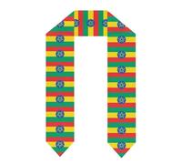 Écharpe Châle Ou Foulard De Remise De Diplômes Aux Couleurs Du Drapeau De La République D'Éthiopie Pour Les Étudiants Internationaux Partant Étudier À L'Étranger Modèle Unisexe Adulte