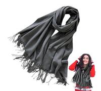 Écharpe chaude confortable et douce pour le cou, écharpe portable pour l'hiver et l'automne, pour marcher, école, style de vie, plein air, décontracté, voyage, déplacement, quotidien, gris foncé