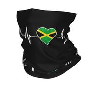 Écharpe chaude d’hiver multifonctionnelle, Personnalisé Jamaïcain Heartbeat Jamaïque Pays Drapeau Coeur Bandana Cou Gaiter Randonnée Running Hommes Femmes Wrap Écharpe Cagoule Warmer