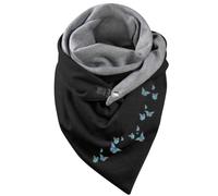 ÉCharpe Chaude Femme- Echarpe ChâLes Et éToles BohèMes à Imprimé Plumes pour S Courtes Chaudes d'hiver