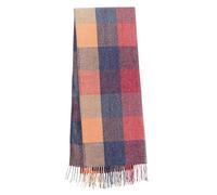 Écharpe chaude pour femme - Automne - Hiver - Couleur unie - En coton - Doublure polaire - Tour de cou élastique - Coupe-vent - Design classique - Pour femme et garçon, bleu foncé, taille unique