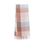 Écharpe chaude pour femme - Automne - Hiver - Couleur unie - En coton - Doublure polaire - Tour de cou élastique - Coupe-vent - Design classique - Pour femme et garçon, marron, taille unique