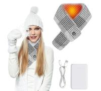 Écharpe Chauffant, Victop Écharpe chauffante USB avec 3 Niveaux de Chauffage d'alimentation de 5 000 mAh, Réchauffeur de Cou Electrique Rechargeable de Chaleur pour Femme Homme