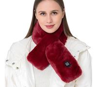 Écharpe chauffante, cache-cou rechargeable, écharpe électrique à chauffage rapide, 88 x 12 cm, gris/noir/rouge, réutilisable, foulard chauffant dynamique pour la maison et le lieu de travail