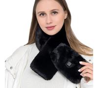 Écharpe chauffante, écharpe chauffante - Cache-cou rechargeable avec 3 réglages - Coussin chauffant à chauffage rapide, fournitures d'hiver chaudes pour anniversaire, noël, saint-valentin, Noir, Se