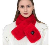 Écharpe chauffante, écharpe chauffante - Cache-cou rechargeable avec 3 réglages - Coussin chauffant à chauffage rapide, fournitures d'hiver chaudes pour anniversaire, noël, saint-valentin, Rouge, Se
