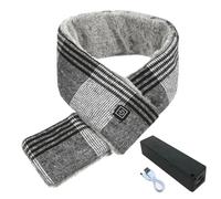 Écharpe chauffante | Écharpe chauffante douce et chaude, avec 3 réglages de température réglables, coussin chauffant pour le cou, écharpe chaude pour temps froid, Gris foncé, Refer to description