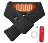 Écharpe chauffante : écharpes chauffantes USB avec batterie externe de 1800 mAh, écharpe chauffante USB pour homme et femme, chauffe-nuque électrique avec 3 niveaux de chauffage USB, écharpe